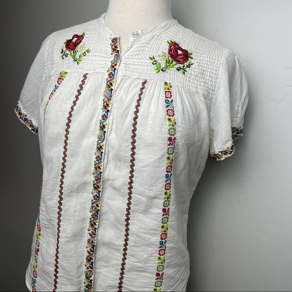 Johnny Was Blouse Rose Embroidered - Picture 3 of 14